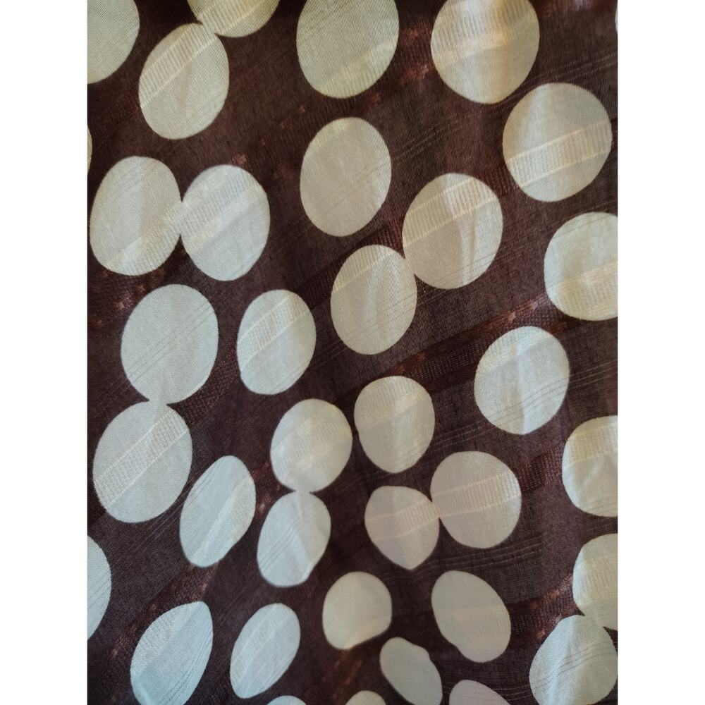 Amanda Lane Polka Dot A-Line Midi Dress Brown White Red Trim Size 12 Cotton... - Picture 11 of 14